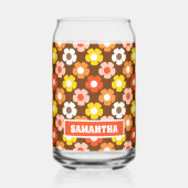 Retro Herbst Blume Muster braun Dosenglas (Links)