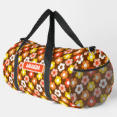 Retro Herbst Blume Muster braun Duffle Bag (Rechte Ecke)