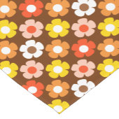 Retro Herbst Blume Muster braun Kurzer Tischläufer (Ecke)