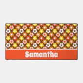 Retro Herbst Blume Muster braun Schreibtischunterlage (Vorderseite)