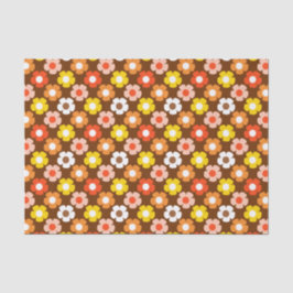 Retro Herbst Blume Muster braun Seidenpapier