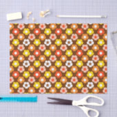 Retro Herbst Blume Muster braun Seidenpapier (Handwerk)