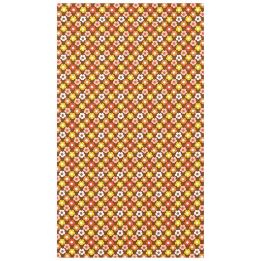 Retro Herbst Blume Muster braun Tischdecke (Vorderseite)