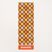 Retro Herbst Blume Muster braun Yogamatte (Vorderseite)