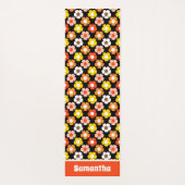 Retro Herbst Blume Muster braun Yogamatte (Rückseite)