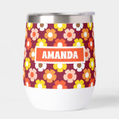 Retro Herbst Blume Muster Burgund (Links)