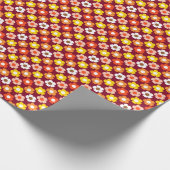 Retro Herbst Blume Muster Burgund Geschenkpapier (Ecke)