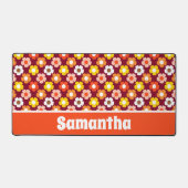 Retro Herbst Blume Muster Burgund Schreibtischunterlage (Vorderseite)