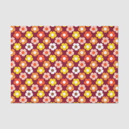 Retro Herbst Blume Muster Burgund Seidenpapier
