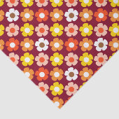 Retro Herbst Blume Muster Burgund Seidenpapier (Ausschnitt)