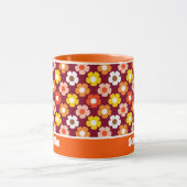 Retro Herbst Blume Muster Burgund Tasse (Zentrum)