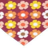Retro Herbst Blume Muster Burgund Tischdecke (Schrägansicht)