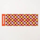 Retro Herbst Blume Muster Burgund Yogamatte (Vorderseite (Horizontal))