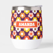 Retro Herbst Blume Muster Lila (Links)