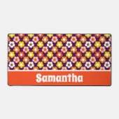 Retro Herbst Blume Muster Lila Schreibtischunterlage (Vorderseite)