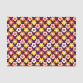 Retro Herbst Blume Muster Lila Seidenpapier