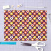 Retro Herbst Blume Muster Lila Seidenpapier (Handwerk)