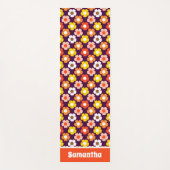 Retro Herbst Blume Muster Lila Yogamatte (Vorderseite)