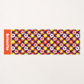 Retro Herbst Blume Muster Lila Yogamatte (Vorderseite (Horizontal))