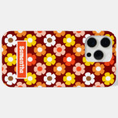 Retro Herbst Blume Muster Rot Case-Mate iPhone Hülle (Rückseite (Horizontal))