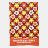 Retro Herbst Blume Muster Rot Geschirrtuch (Vertikal)