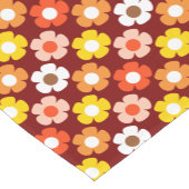 Retro Herbst Blume Muster Rot Kurzer Tischläufer (Ecke)