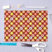 Retro Herbst Blume Muster Rot Seidenpapier (Handwerk)