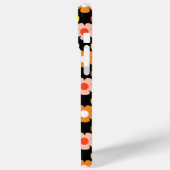 Retro Herbst Blume Muster Schwarz Case-Mate iPhone Hülle (Rückseite / Links)