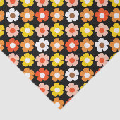 Retro Herbst Blume Muster Schwarz Seidenpapier (Ausschnitt)