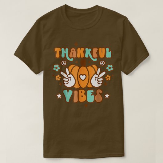 Retro Herbst Dankbarer Erntedank Niedlich T-Shirt (Design vorne)