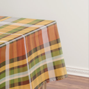 Retro Herbst Kariertes Vintages Muster feiner Stre Tischdecke