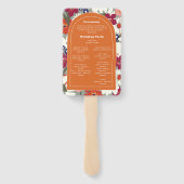 Retro-Herbst-Orange-Farbige-Blumen-Boho-Hochzeit Fächer (Rückseite)