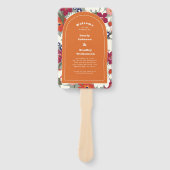 Retro-Herbst-Orange-Farbige-Blumen-Boho-Hochzeit Fächer (Vorderseite)