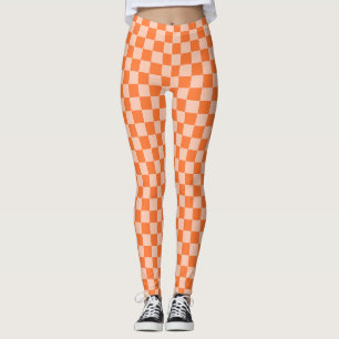 Retro Herbst Orange Karo Kariert Leggings