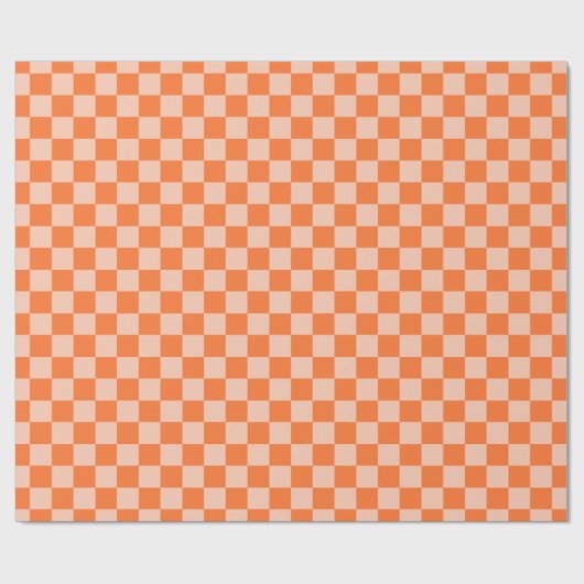 Retro Herbst Orange Tartan Kariert Geschenkpapier (Flach)