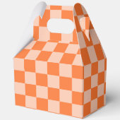 Retro Herbst Orange Tartan Kariert Geschenkschachtel (Vorderseite)
