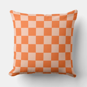 Retro Herbst Orange Tartan Kariert Kissen