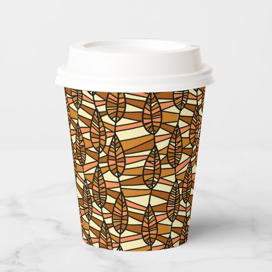 Retro-Herbst-Papierbecher Pappbecher (Vorderseite)