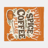 Retro Herbst Pumpkin Spice und Kaffee Bitte Fleecedecke (Vorderseite (Horizontal))