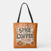 Retro Herbst Pumpkin Spice und Kaffee Bitte Tasche (Rückseite)
