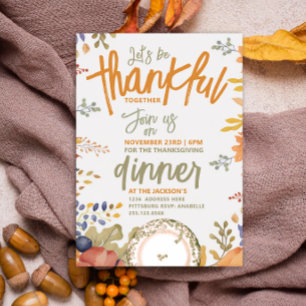 Retro-Herbst-Sage-Thanksgiving-Dinner-Wasserfarbe Einladung