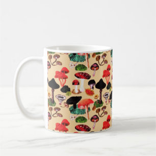 Retro-Herbst-Wald-Pilz-Aquarell Kaffeetasse