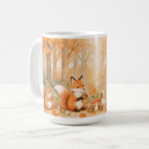Retro-Herbst-Waldtiere-Versammlung Kaffeetasse