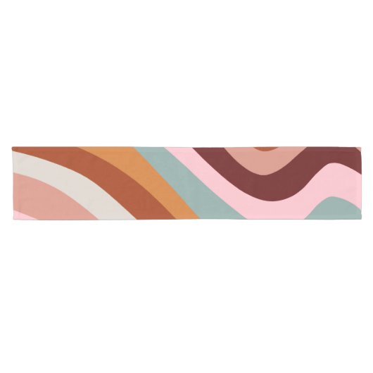 Retro Herbst-Wirbel Kurzer Tischläufer (Horizontal)