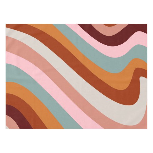Retro Herbst-Wirbel Tischdecke (Vorderseite (Horizontal))