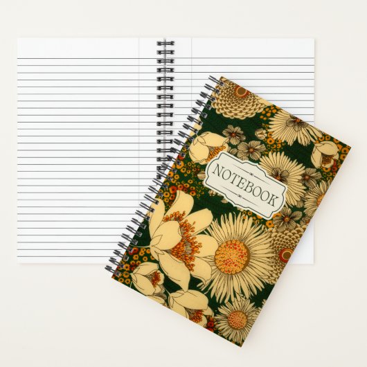 Retro-Herbstfarben Blume Notizblock (Innen)