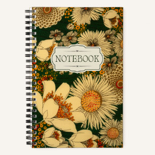 Retro-Herbstfarben Blume Notizblock
