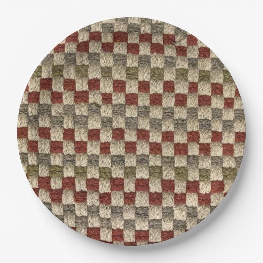 Retro-Herbstfarben Potholder Style Pappteller (Vorderseite)