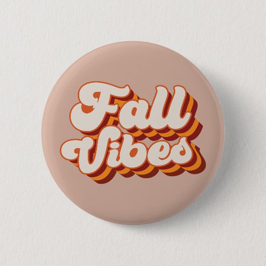 Retro-Herbstgefühle Button (Vorderseite)