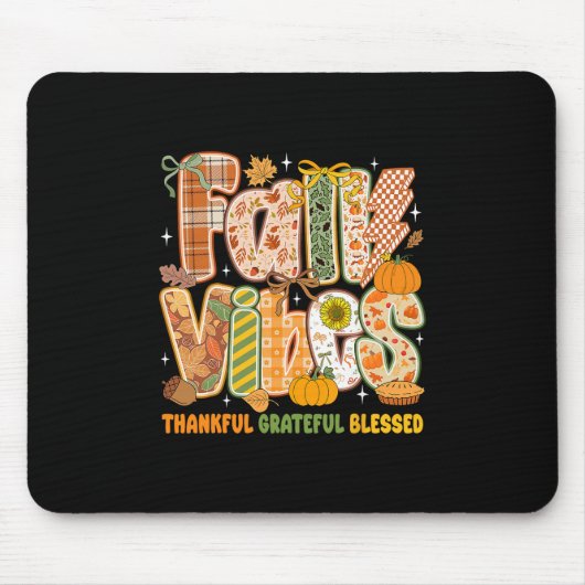 Retro Herbstgefühle Dankbar Dankbar Gesegnet Herbs Mousepad (Vorne)